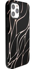 Midnight Ride | Black and Gold Metallic Waves Case
